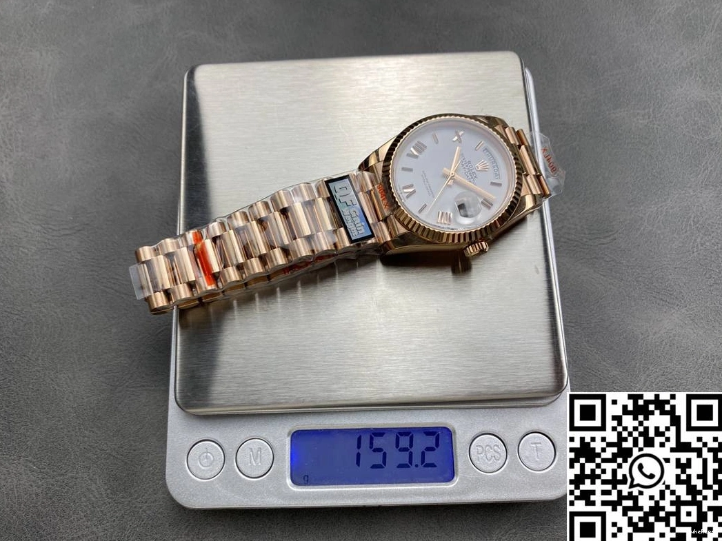 Dial v5 M128235 Factory Date Steel Day QF Gold White Rose Rolex Tungsten 36mm 0711